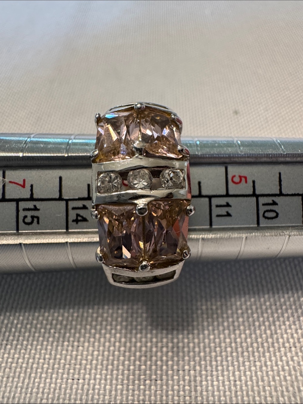 Elegant Pink Crystal Statement Ring - Women Jewelry